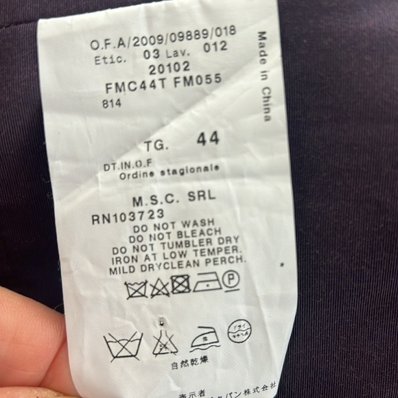 Giorgio Armani Collezioni Sz 8 Purple Eggplant Wrap Tie Cotton Blend Jacket - Picture 8 of 10